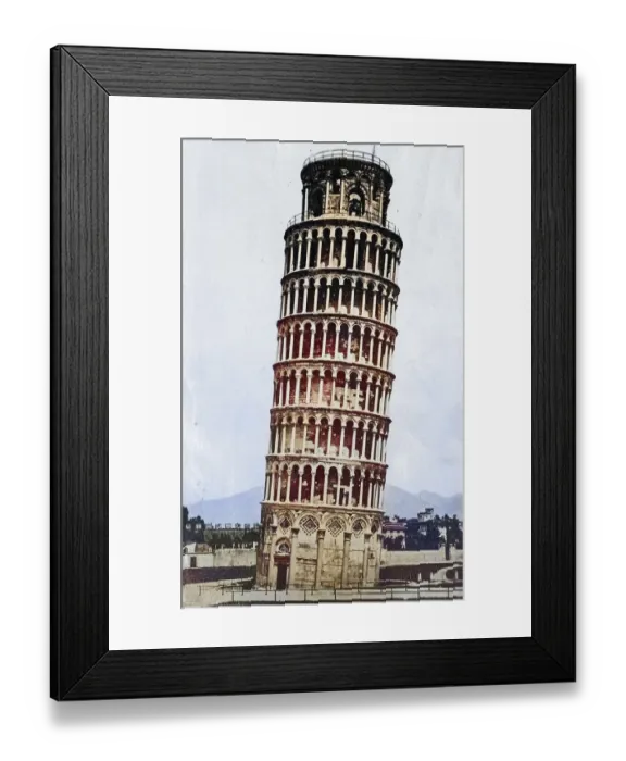 Framed Print : The Leaning Tower of Pisa c. 1880