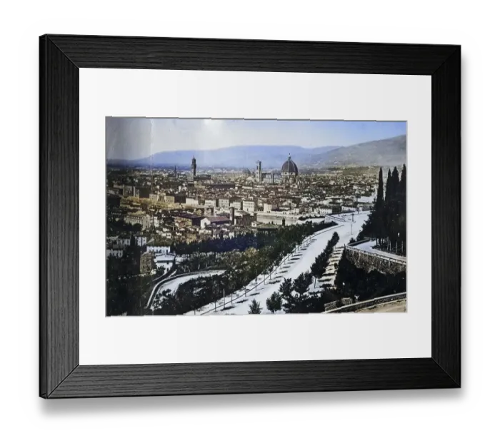 Framed Print : Viale dei Colli and panorama of the city of Florence Framed Print : Viale dei Colli and panorama of the city of Florence