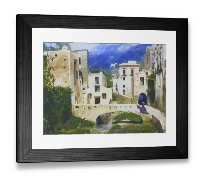 Framed Print : Valle dei Mulini in Amalfi, 1880