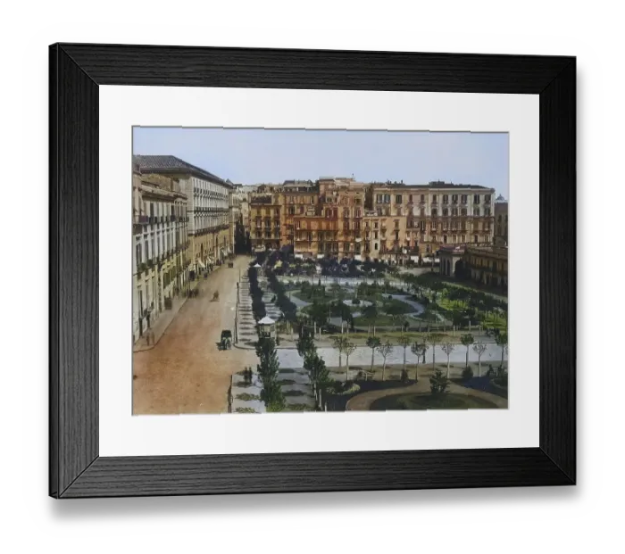 Framed Print : Largo del Municipio, 1870, Naples