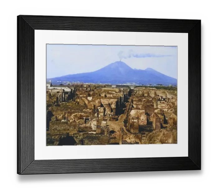 Framed Print : Panorama of Pompeii in 1888, Italy Framed Print : Panorama of Pompeii in 1888, Italy