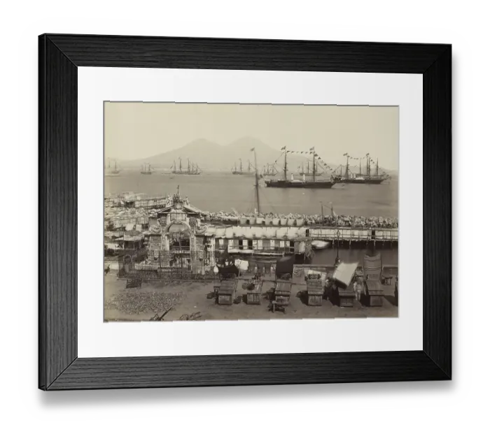 Framed Print : Santa Lucia overlooking the Gulf and Vesuvius