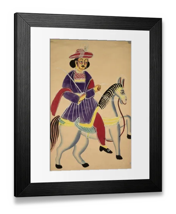 Framed Print : Raja riding a horse, c. 1890, East India Framed Print : Raja riding a horse, c. 1890, East India
