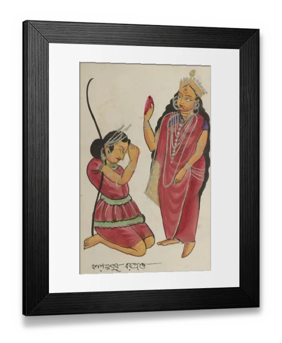 Framed Print : Kalaketu receiving a blessing from the Goddess Chandi