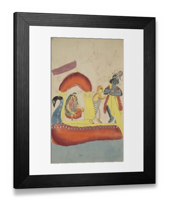 Framed Print : Krishna brings Radha, in Hindu mythology the eternal consort