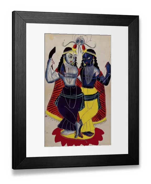 Framed Print : Radha and Krishna on a lotus flower
