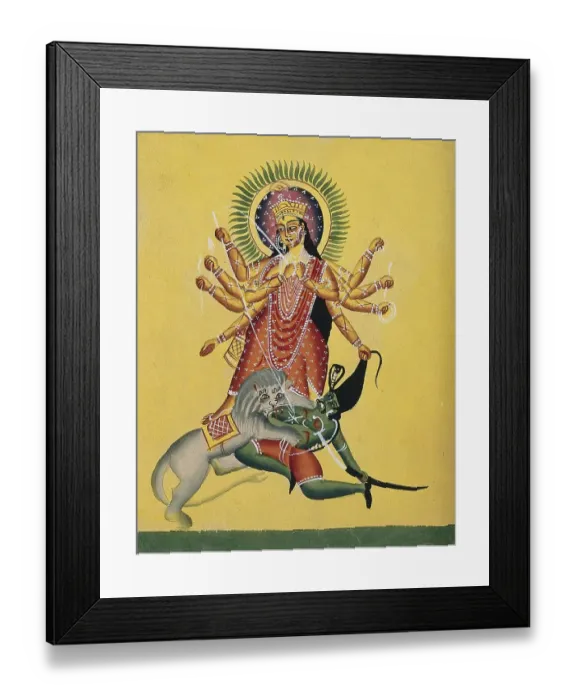 Framed Print : Durga Killing the Demon, 1890, East India Framed Print : Durga Killing the Demon, 1890, East India