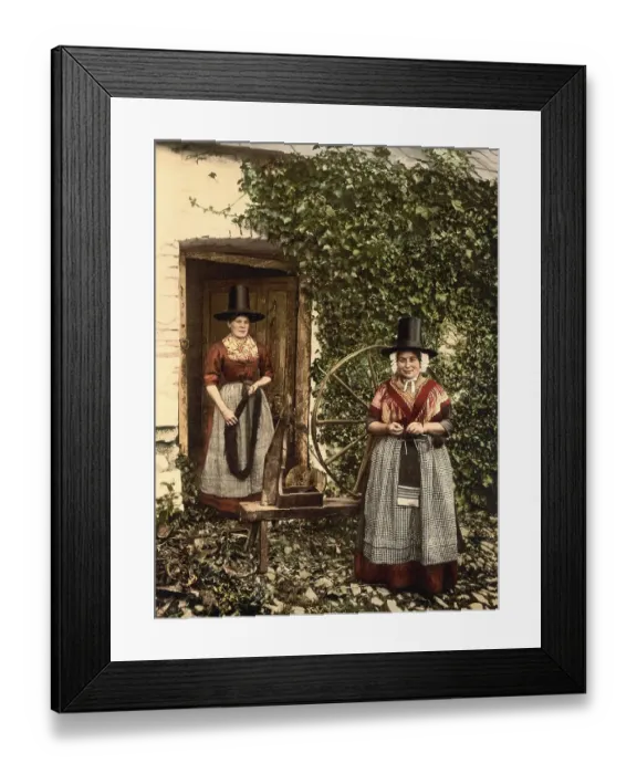 Framed Print : National traditional costume in Wales around 1880