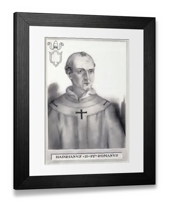 Framed Print : Hadrian II (born 792) (died 14 December 872 in Rome)