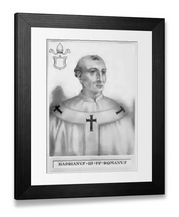 Framed Print : Hadrian III (died 17 September 885 in San Cesario sul Panaro near Modena) (Upper Italy)