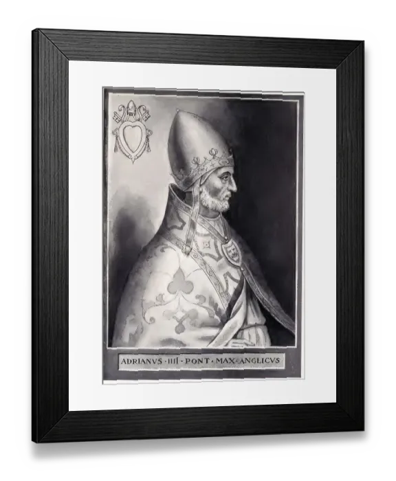 Framed Print : Hadrian IV (born Adrian IV) (as Nicholas Breakspear between 1100 and 1120 in St Albans) (Hertfordshire) (England)