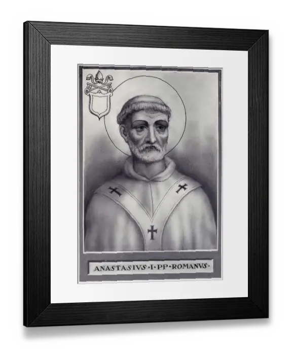 Framed Print : St. Anastasius I (born in Rome) (died 19 December 401) was Pope from 27 November 399 to December 401 Framed Print : St. Anastasius I (born in Rome) (died 19 December 401) was Pope from 27 November 399 to December 401