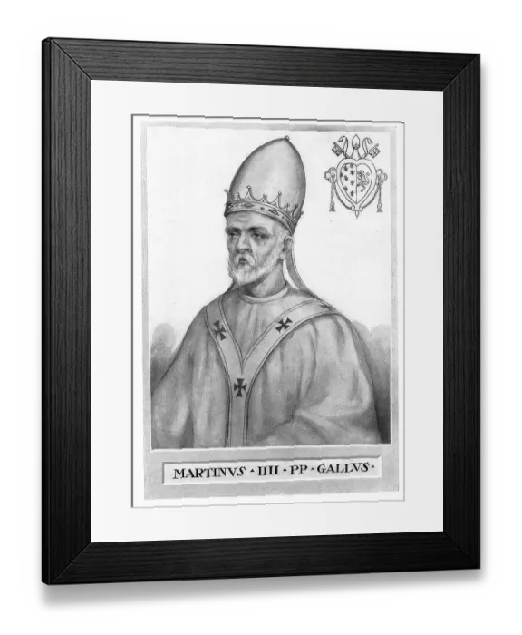 Framed Print : Martin IV (born c. 1210 in Mainpincia) (died 28 March 1285 in Perugia) was Pope from 1281 until his death