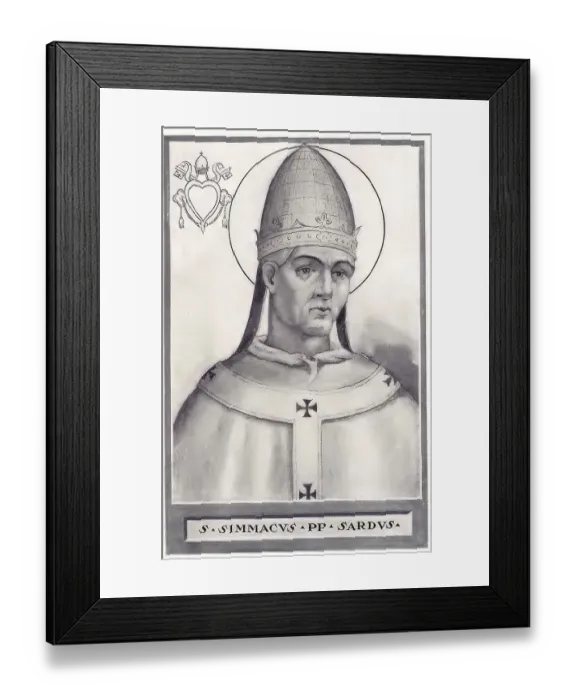 Framed Print : Symmachus (born in Sardinia) (died 19 July 514 in Rome) was Bishop of Rome and is listed as Pope by the Catholic Church
