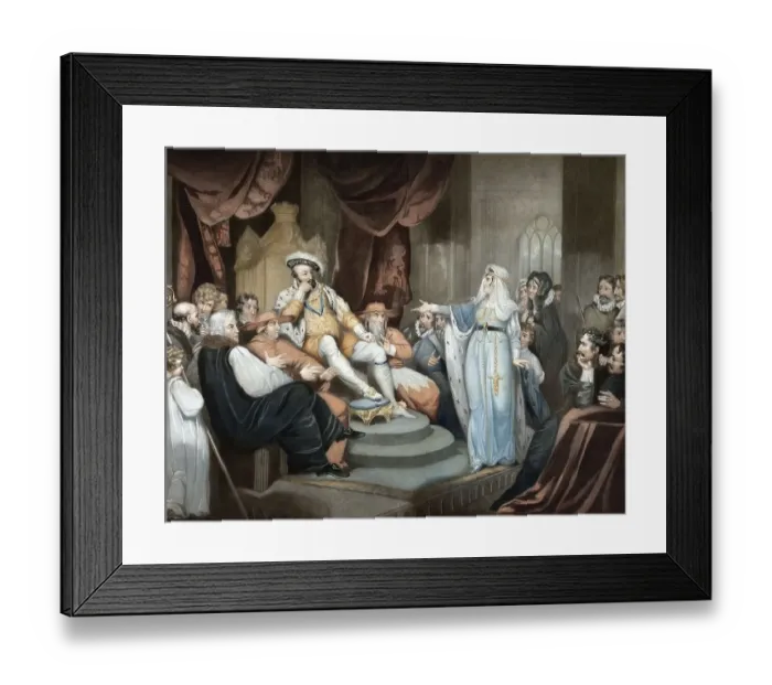 Framed Print : Catherine of Aragon making her plea in front of King Henry VIII Catherine of Aragon