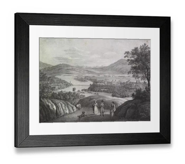 Framed Print : Die Donau bei Linz in Oberoesterreich