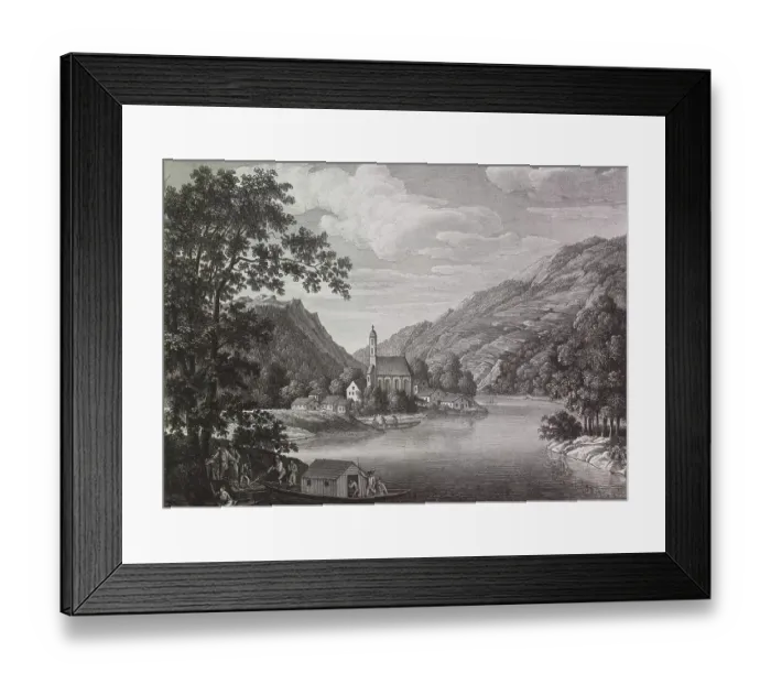 Framed Print : The river Danube in Bavaria. Village Winzer