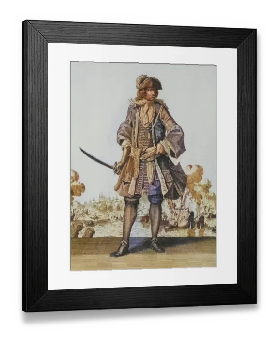 Framed Print : Costume, clothing, English admiral at sea Framed Print : Costume, clothing, English admiral at sea