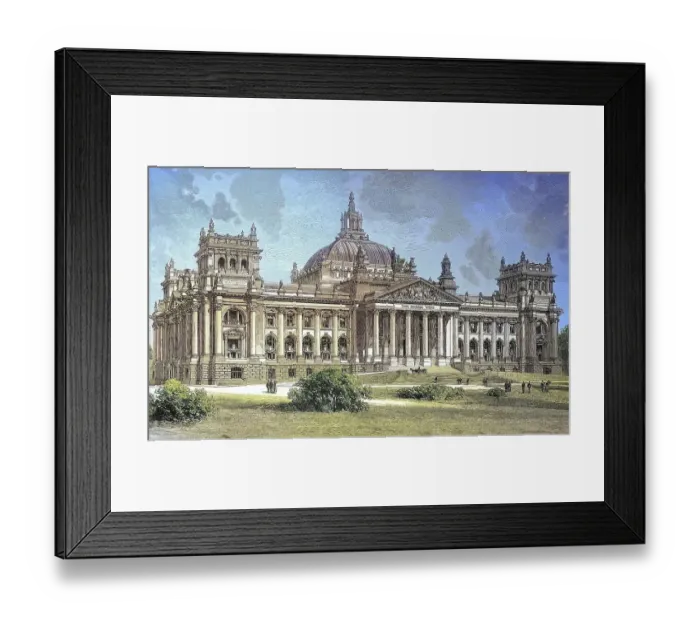 Framed Print : Digitally restored, The Reichstag building is a historic edifice in Berlin