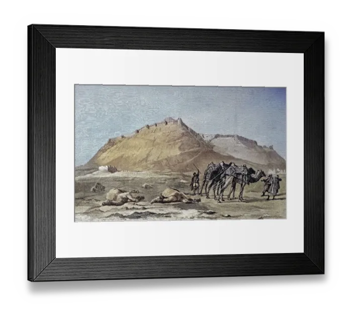 Framed Print : Digitally restored, View of the citadel of Kelat