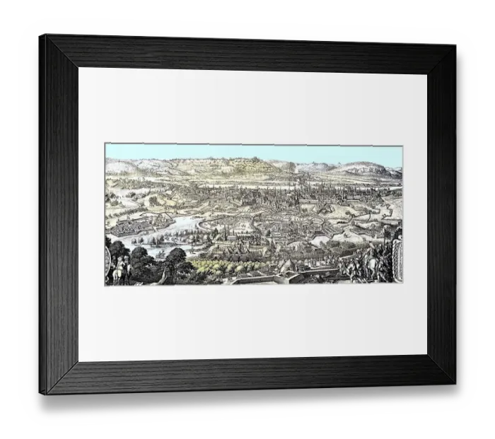 Framed Print : Digitally restored, Siege of Regensburg in 1634 Framed Print : Digitally restored, Siege of Regensburg in 1634