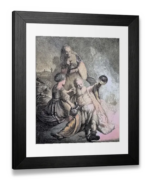 Framed Print : Digitally restored, The drunken Loth Framed Print : Digitally restored, The drunken Loth