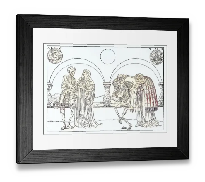 Framed Print : Digitally restored, Der Tod bringt Moenche und Priester