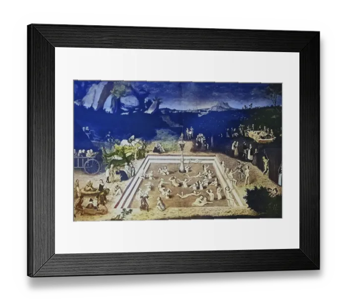 Framed Print : Fountain of youth, after a painting by Lukas Cranach
