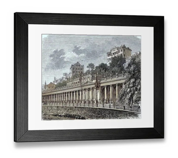 Framed Print : The Mill Fountain Colonnade in Karlovy Vary