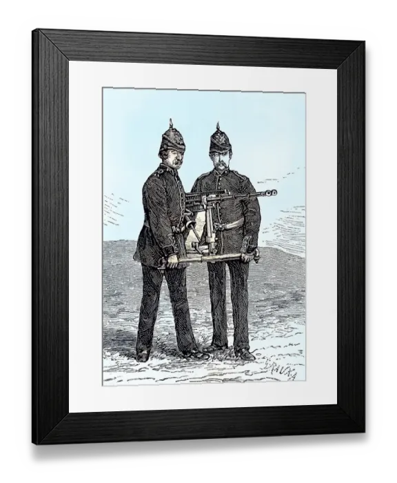 Framed Print : Gardner gun was an early mechanical machine gun used by the British forces in the Sudan Framed Print : Gardner gun was an early mechanical machine gun used by the British forces in the Sudan