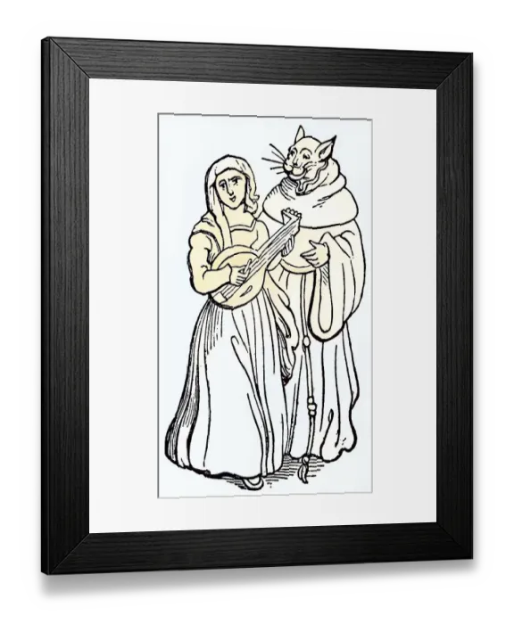 Framed Print : A monk symbolic as a horny cat in the monastery Framed Print : A monk symbolic as a horny cat in the monastery