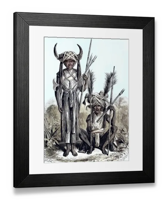 Framed Print : Warriors of the Khonds, are an ethnic indigenous tribal people of India