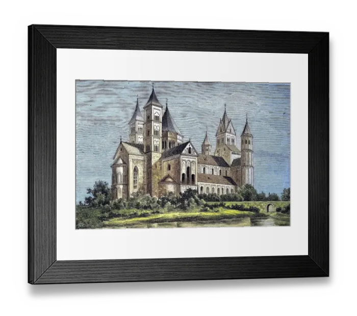 Framed Print : Maria Laach Abbey is a Benedictine abbey situated on the southwestern shore of the Laacher See