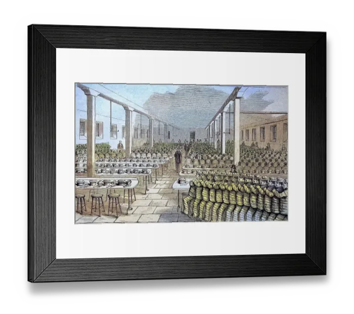 Framed Print : Der Speisesaal des Gefaengnisses Sing-sing im Staat New York