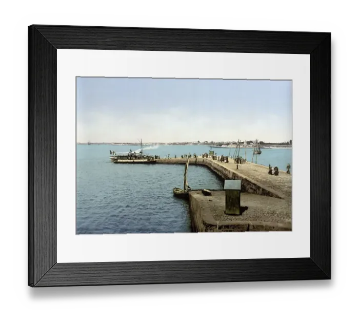 Framed Print : Port Louis, harbour and pier of Lorient in 1890