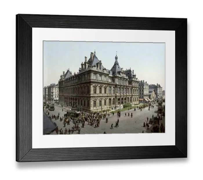 Framed Print : The Stock Exchange, Bourse, Lyon in 1890