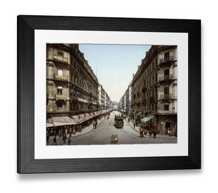 Framed Print : Rue de la republic, Lyon in 1890 Framed Print : Rue de la republic, Lyon in 1890