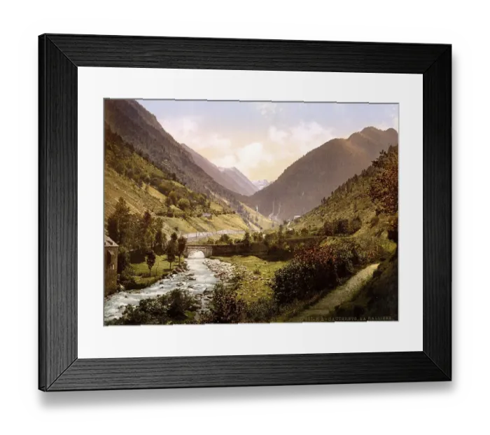 Framed Print : Viewed from La Railliere, Cauterets in the Occitanie region in the Hautes-Pyrenees department Framed Print : Viewed from La Railliere, Cauterets in the Occitanie region in the Hautes-Pyrenees department