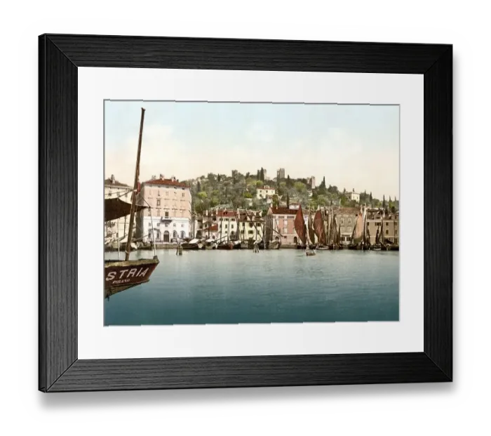 Framed Print : The castle of Pirano, Istria, Austro-Hungary