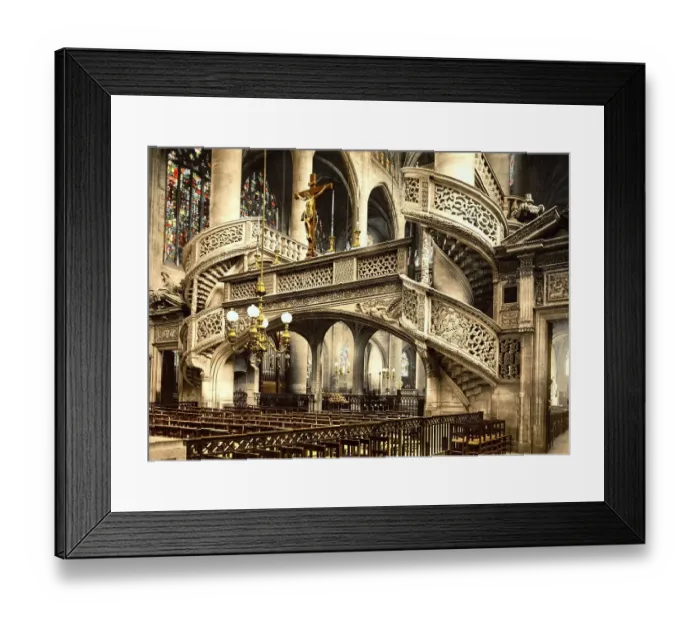 Framed Print : The parish church of Saint-etienne-du-Mont stands on the Montagne Sainte-Genevieve