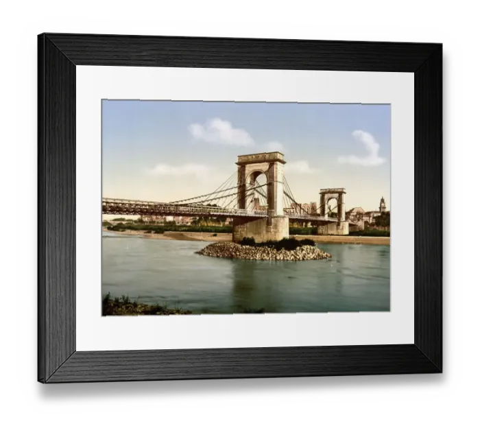 Framed Print : Suspension bridge over the Rhone