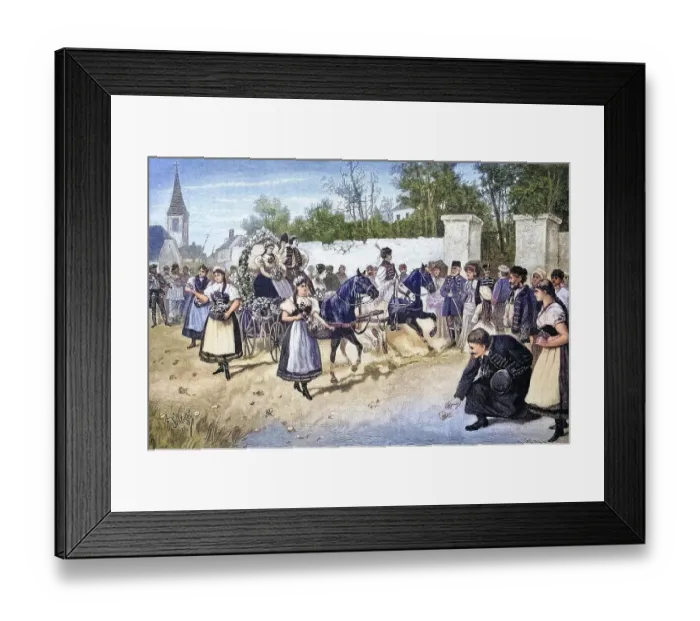 Framed Print : Das Fest der Rosenkoenigin, Brauchtum