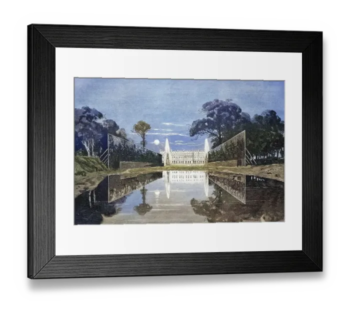 Framed Print : The Latona grounds with the central wing of Herrenwoerth Castle Framed Print : The Latona grounds with the central wing of Herrenwoerth Castle