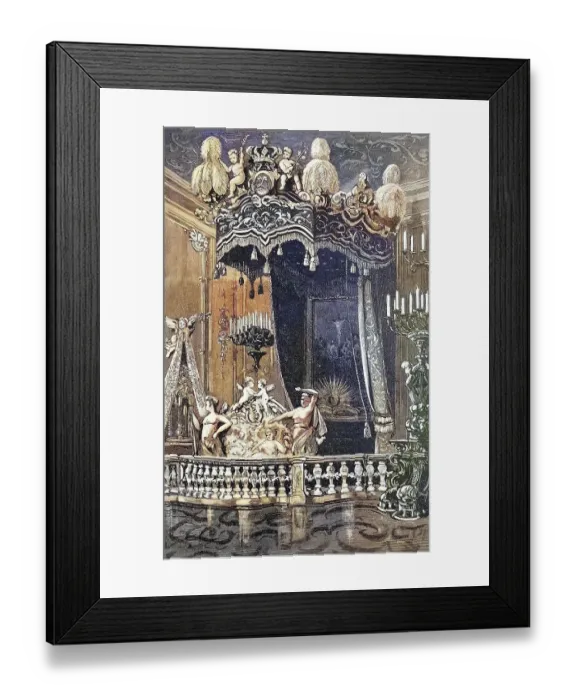 Framed Print : The magnificent bed of King Ludwig II of Bavaria in Herrenwoerth Framed Print : The magnificent bed of King Ludwig II of Bavaria in Herrenwoerth