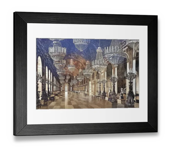 Framed Print : Mirror Gallery in Herrenwoerth Castle