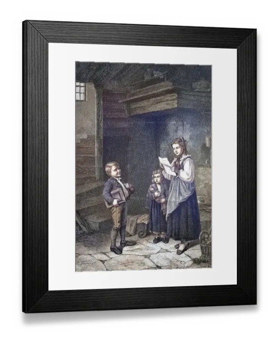 Framed Print : Pupil, boy proudly shows certificate at home Framed Print : Pupil, boy proudly shows certificate at home