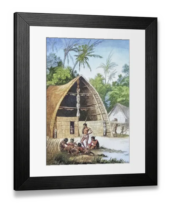 Framed Print : Young men in front of a bachelor's house on Bilibili