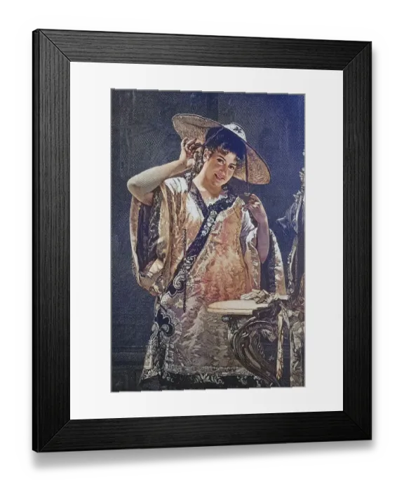 Framed Print : Woman in carnival costume, 1880