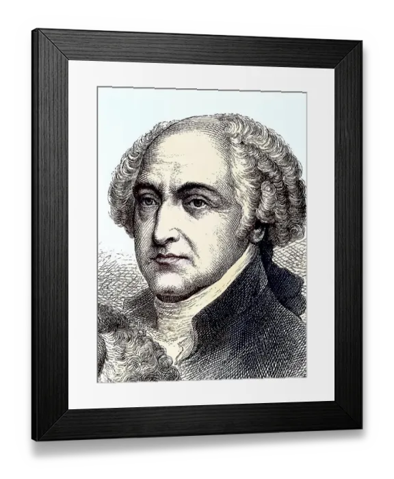 Framed Print : John Adams, 1735, 1826, the second President of the United States