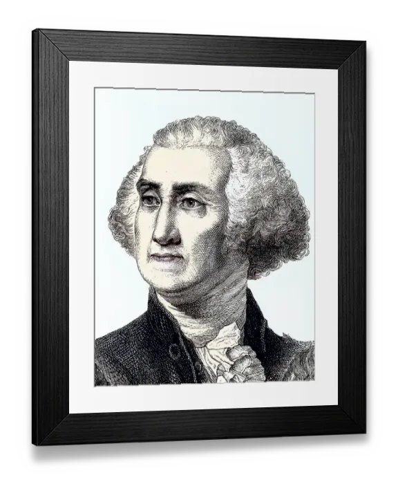 Framed Print : George Washington, 1732, 1799, from 1789 to 1797 the first President of the United States of America Framed Print : George Washington, 1732, 1799, from 1789 to 1797 the first President of the United States of America